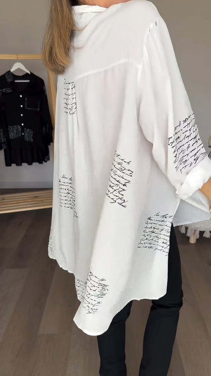 2025 new model Letter Print Fashion Lapel Shirt (Buy 2 Free Shipping)