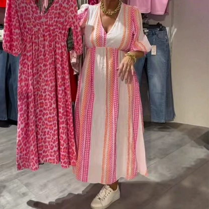 🏖️Summer Cool Deal: 49% OFF!!🎀Women's V-Neck Printed Dress