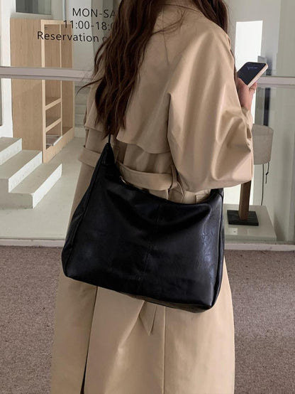 ❤️Solid Color Crossbody Bag, Fall Large Capacity Shoulder Bag for Daily Used, High-quality Daily Commuting Bag
