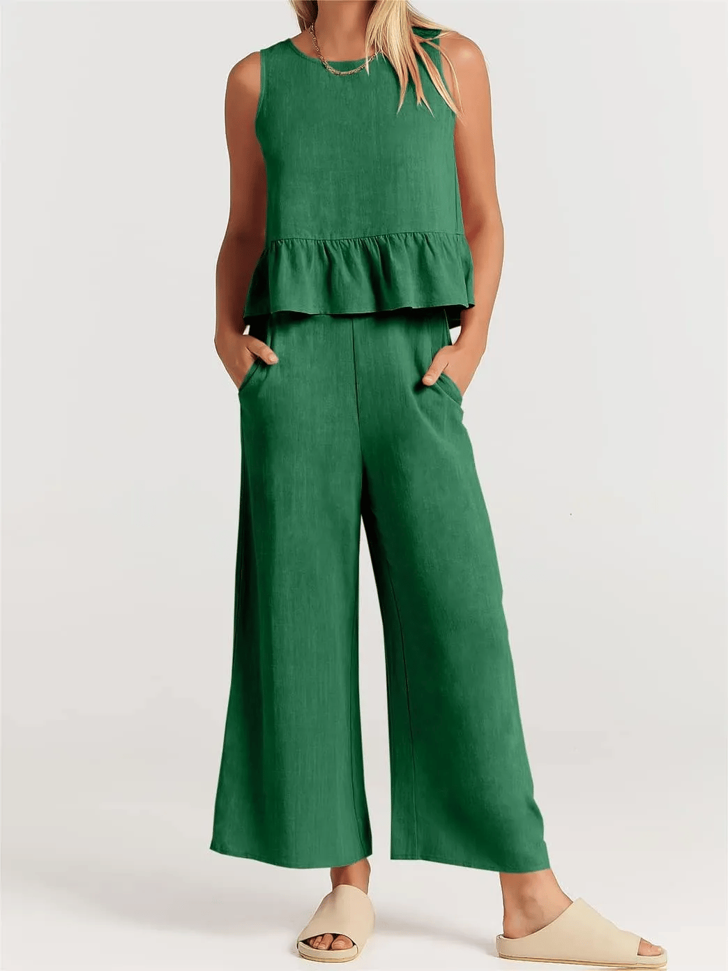 WOMEN'S SUMMER 2 PIECES OUTFITS - LOUNGE SET WITH POCKETS