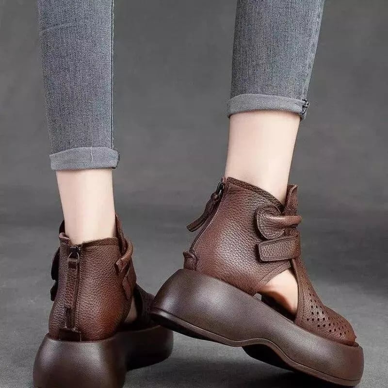 2025 Newest Women's Retro Soft PU Leather Sandalias