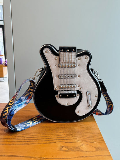 Guitar Shaped Crossbody Shoulder Bag