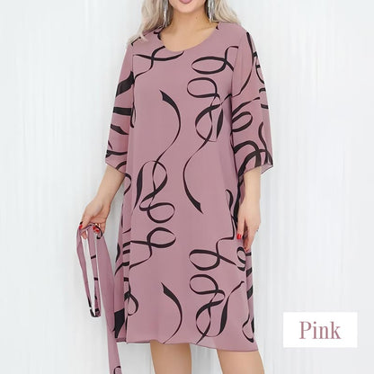 💃Elegant, loose midi dress with ruffled sleeves