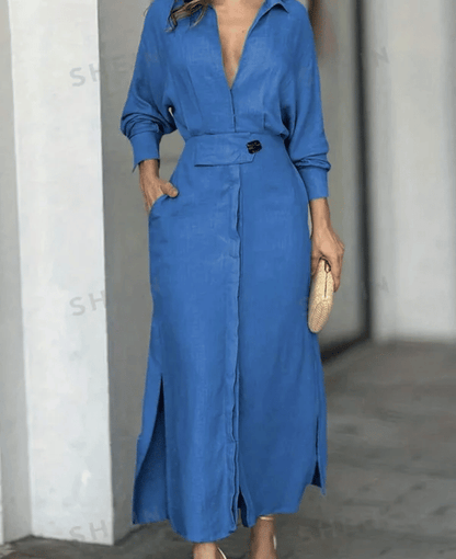 🎁49% OFF🎁2025 Cotton And Linen Solid Color Maxi Dress