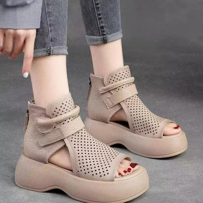 2025 Newest Women's Retro Soft PU Leather Sandalias