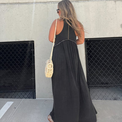 💓Slit Casual Simple Loose Maxi Long Dress