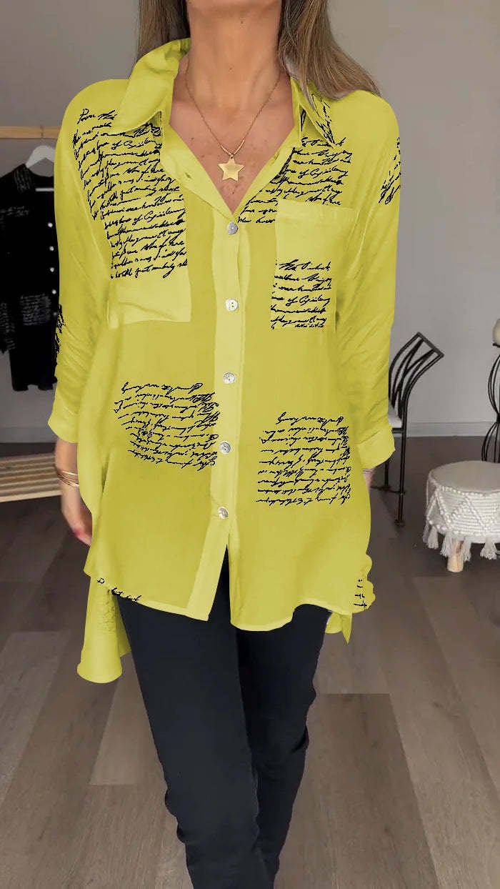 2025 new model Letter Print Fashion Lapel Shirt (Buy 2 Free Shipping)