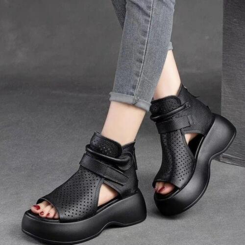 2025 Newest Women's Retro Soft PU Leather Sandalias