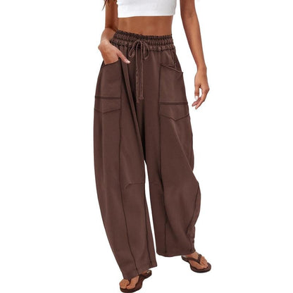 Womens Baggy Barrel Pants Wide Legs, Big Pockets, Zero Stress!
