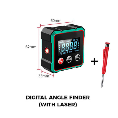 Magnetic Digital Angle Finder with Electronic Laser