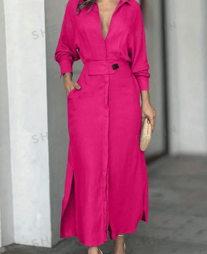 🎁49% OFF🎁2025 Cotton And Linen Solid Color Maxi Dress