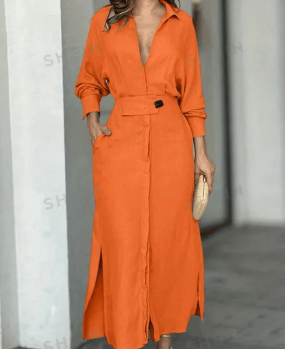 🎁49% OFF🎁2025 Cotton And Linen Solid Color Maxi Dress