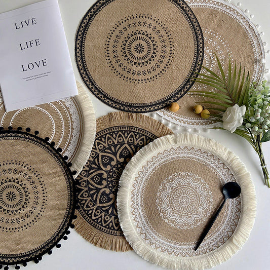 Round woven mat