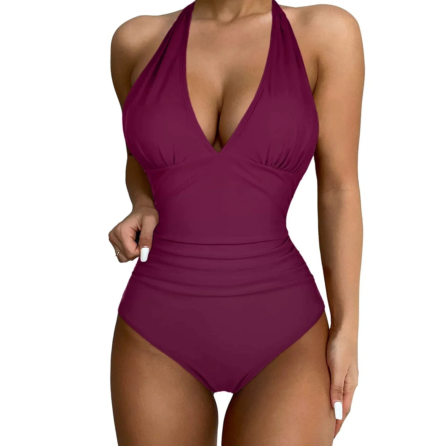 v-neck bodycon swimsuits