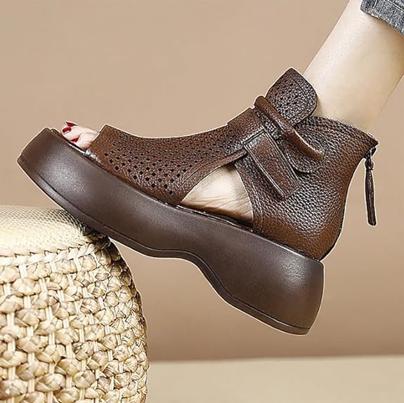 2025 Newest Women's Retro Soft PU Leather Sandalias