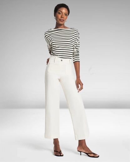 Cropped Wide-Leg Patch Pocket Jeans(Buy 2 Free Shipping)