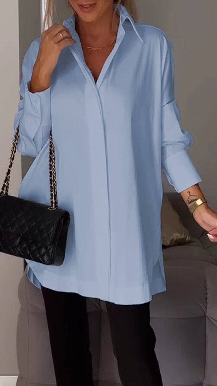 Lapel Slit Shirt