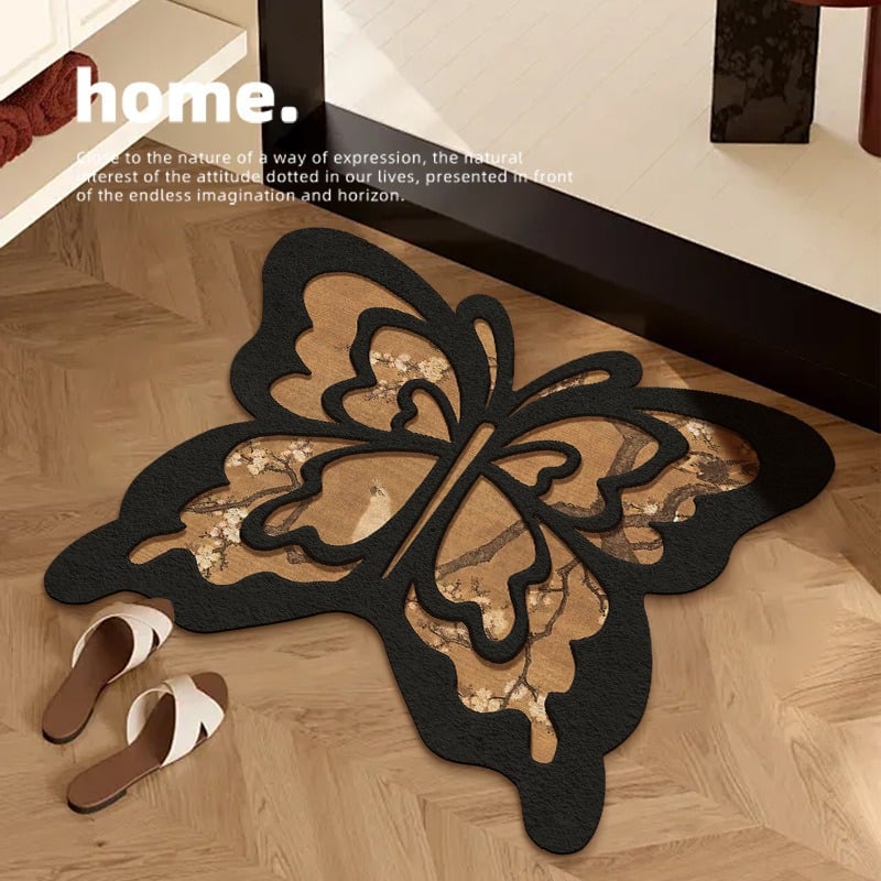 3D Butterfly Non-Slip Absorbent Floor Mat Rug