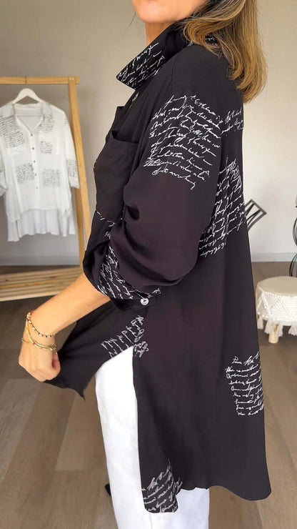 2025 new model Letter Print Fashion Lapel Shirt (Buy 2 Free Shipping)