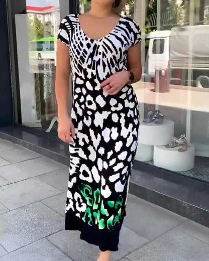 💖Casual Printed Short Sleeve Dress