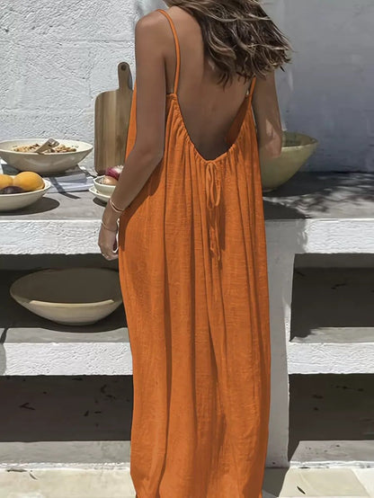 ✨ Feel Irresistible Together — Elegant Backless Cami Dress for Romantic Moments