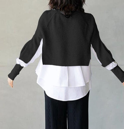Knit White Blouse Sweater