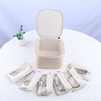 🎁 Portable Jewelry Box for Earrings Necklace Rings