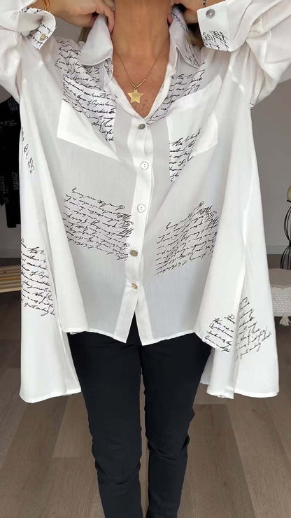 2025 new model Letter Print Fashion Lapel Shirt (Buy 2 Free Shipping)