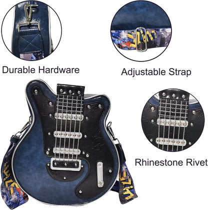 Guitar Shaped Crossbody Shoulder Bag