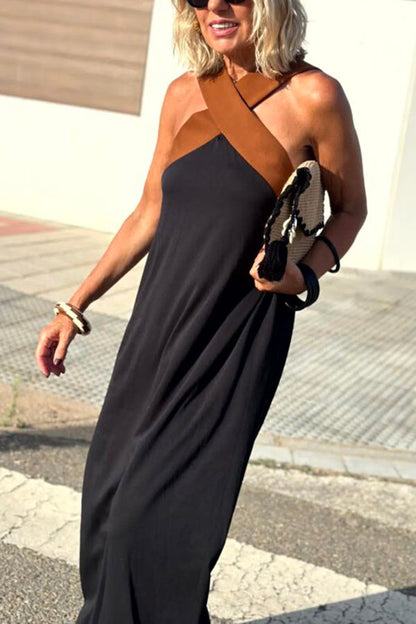 Women's cross backless sleeveless dress