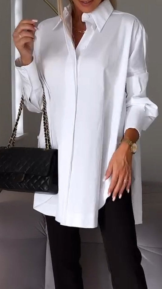 Lapel Slit Shirt