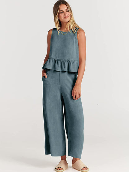 WOMEN'S SUMMER 2 PIECES OUTFITS - LOUNGE SET WITH POCKETS
