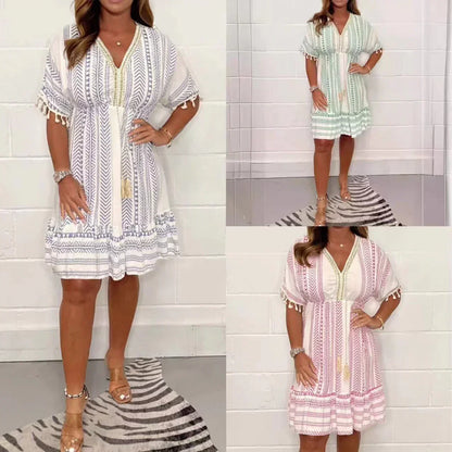 🏖️ Meet Summer-50% OFF👗Ethnic Style Casual Printed Dress