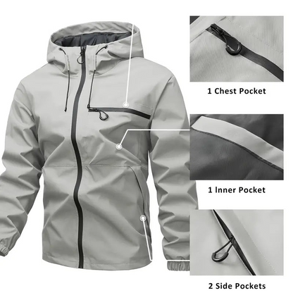 Outdoor Sports Solid Color Jacket For Men
